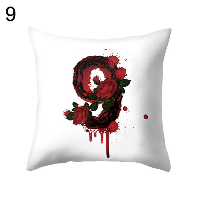 

Rose Number Figure Pillow Case Cushion Cover Sofa Bed Car Cafe Office Decoration