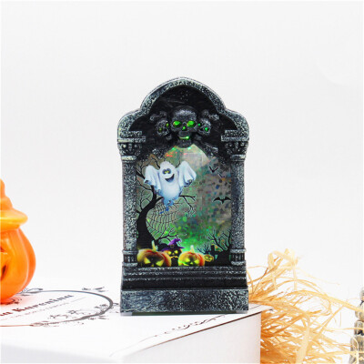 

〖Follure〗Halloween Desktop Decoration Glowing Tombstone Glowing Ornament Home KTV Props