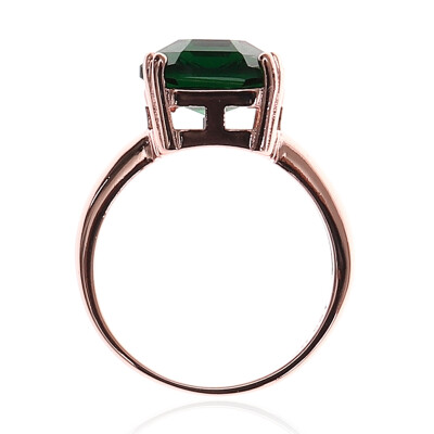 

New Rose Gold Color Ring Fashion RedGreen Big Square Crystal Wedding Jewelry For Women Wholesale Freeshipping