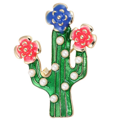 

Cartoon Cactus Brooch Pins Clothes Bag Pin Badge Summer Jewelry