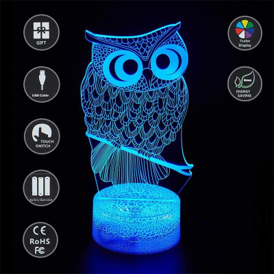 

Kids Gift 3D Illusion Night Light With Different Shape 7 Color Change LED Desk Lamp Touch Home Room Dector Gift