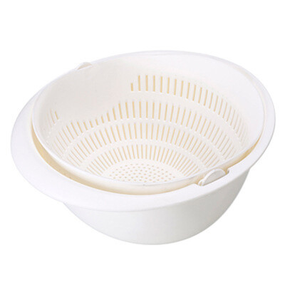 

Toponeto Double Drain Basket Bowl Washing Kitchen Strainer Noodles Vegetables Fruit