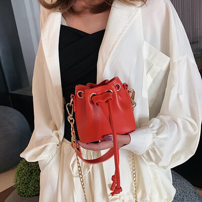 

Joker ins net red packet texture mini bucket bag female 2019 new summer small fresh fashion Messenger bag