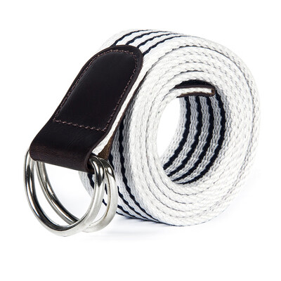 

Unisex canvas belt fashion stripe canvas Alloy Double ring buckle Men belt outdoor casual Men&Women cowboy pants belt