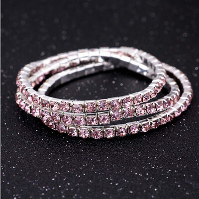 

Elastic Tennis Rhinestone Crystal Wedding Bridal Stretch Bracelets Bangle