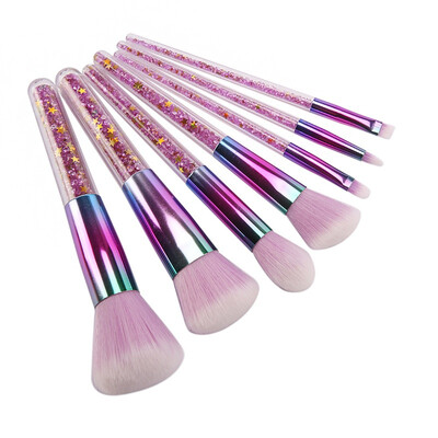 

Purple Crystal 7pcs Makeup Brush Set Diamond Handle With Brushes Powder Eyebrow Lip Makeup Tools New Hot