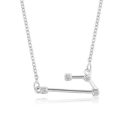 

12 Constellation Crystal Zodiac Sign Pendant Necklace For Women Girls Silver Gold Chain Choker Friendship Necklace BFF Jewelry