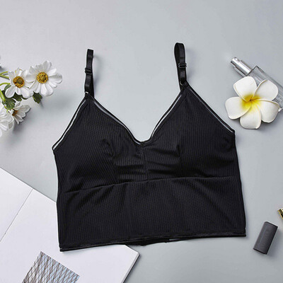 

Women Beauty Padded Back Bra Wild Tube Top Underwear Eight-Breasted Slim Vest With Padded Long Hem Strap Bra