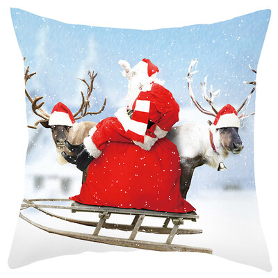 

Siaonvr Merry Christmas Short Plush Pillowcase Sofa Pad Set Home Decoration 18x18 Inch