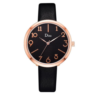 

Minimalism Womens Watches Rose Roman Numeral Disc Ladies Quartz Wristwatch Leather Strap Temperament Clock Reloj Mujer