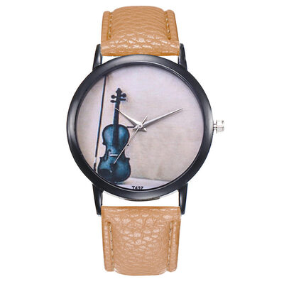 

Womens Watches Bayan Kol Saaty Fashion Simple Violin Pattern Watch Reloj De Mujer Montre Femme Acier Inoxydable