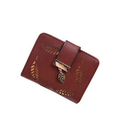 

Tailored Cute Leaf Purse Female Small Wallet Short Coin Card Holder Ladies Clutch CO