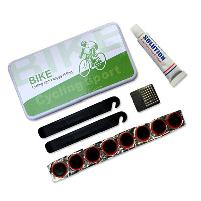 

Cycling Flat Tire Repair Glueless Self Adhesive Patch Glue Lever Sets Emergency Tire Fix Kit Mountain Bike Bicycle Repair Tools