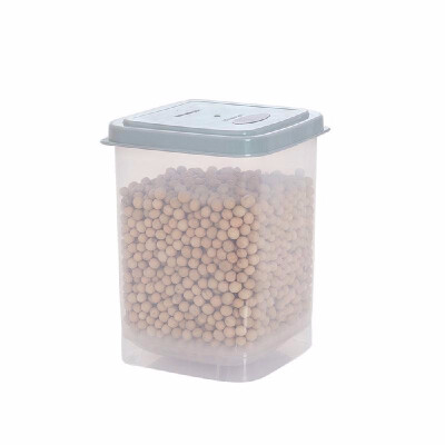 

Square Grain Sealed Food Storage Box Kitchen Moistureproof Freshness Cereals Stackable Container with Spoon