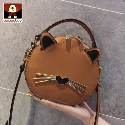 

New bag on ins 2019 new cute cat bag with one shoulder slanted handbag