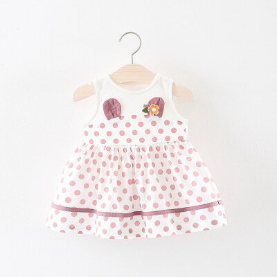 

Summer Baby Girl Dress Princess 0-1 Year Birthday Infant Girl Dotborn Dresses Baby Girls Cutton Clothes