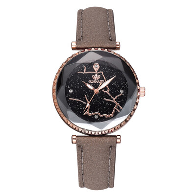 

Korean version of the constellation mirror PU watch shaking sound hot star female models personality quartz watch