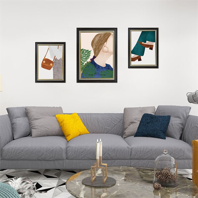 

〖Follure〗Imitation 3d false picture frame 3 couplet painting simple wind wall paste