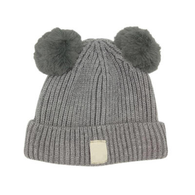 

Cute Baby Kids Boys Girls Fleece Warm Hat Pom Ball Cap Knitted Beanie Hats