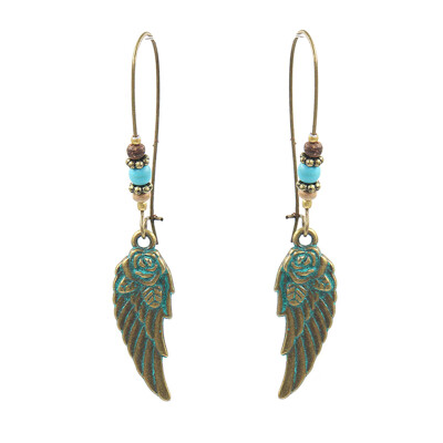 

Earrings Vintage Angel Wings Big Earrings Female Long Section Alloy Jewelry