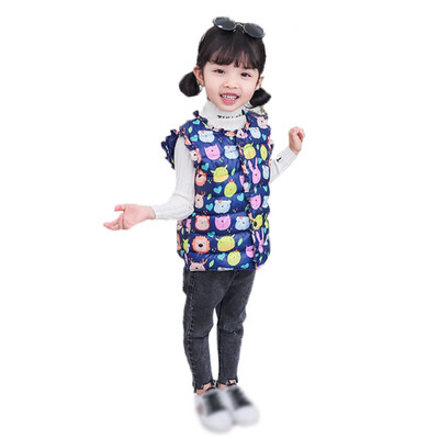 

Baby Warm Outerwear Coats Outfits Kids Vest Children Girls Cartoon Print Jacket Winter