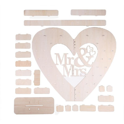 

Mr＆Mrs Heart Shape Chocolate Display Stand Wedding Decoration Wooden Chocolate Candy Stand