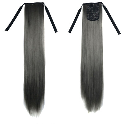 

Gobestart Personality Fashion Trend Grandma Gray Tie Straight Cauda Equina Wig