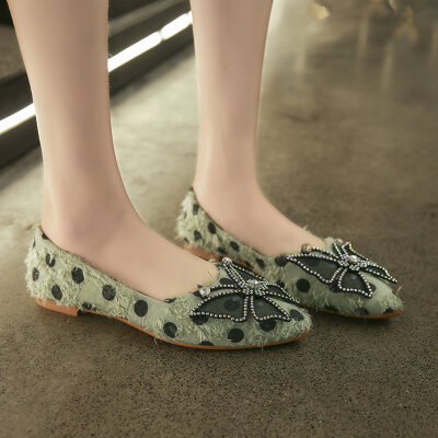 

Bean shoes female autumn fairy shallow pointed shoes female flat-bottomed foreign style flat-heeled ladle shoes