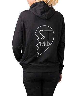 

Pink Harajuku Women Hoodies Funny Best Friend Letter Print Long Sleeve Hooded Top Sister Sweatshirts