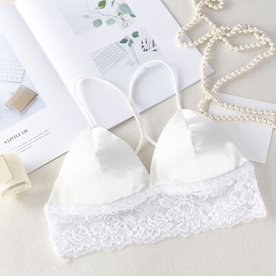 

Summer New Beauty Back Lace Tube Top Camisole Solid Color Thin Shoulder Strap Padded Bra