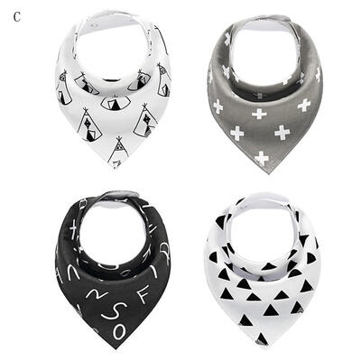 

4pcsset 100 Cotton Drool Bibs 1-4 Years Baby Bibs Triangle Double Layers Cotton Cartoon Character Animal Pattern Bibs Towels
