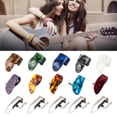 

5 Thumb 10 Finger Nail Guitar Picks Plectrum Colorful FOR Guitar Bass Banjo