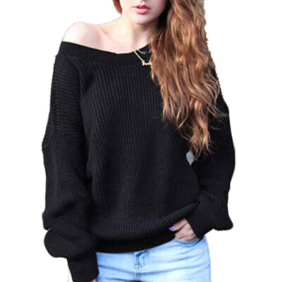 

〖Follure〗Womens Long Sleeve Loose Knitted Sweater Casual Jumper Tops