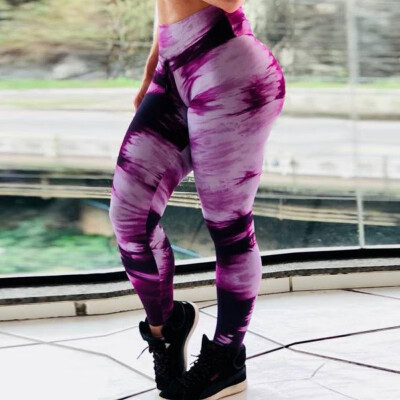 

Ebay Amazon Wish Purple Abstract Gradient Digital Print Slim High Waist Sports Yoga Pants Leggings purple