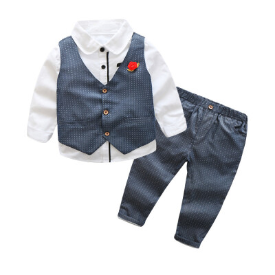 

1Set Kids Baby Boys Long Sleeve T-Shirt TopsWaistcoatPants Clothes Outfits