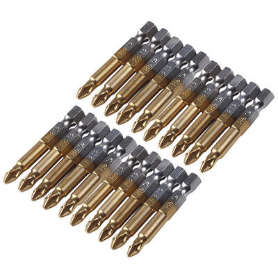 

〖Follure〗20Pcs 14 Hex Shank Magnetic Non-slip PH2 Phillips Cross Head Screwdriver Bit