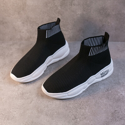 

Sports shoes female flying weaving hollowed-out mesh noodles summer breathable leisure women light soft soles running shoes