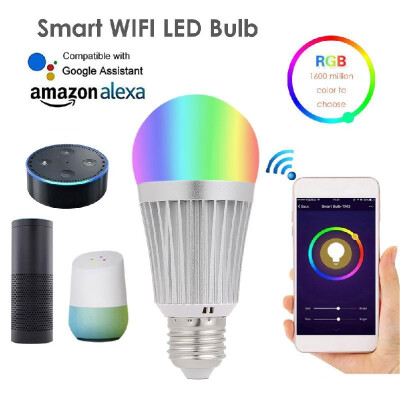 

2182 Smart WIFI LED Bulb WIFI Light RGB Multicolor LED Bulb 12W E2627 Dimmable Light Phone Remote Control Compatible with Alexa G