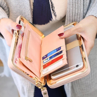 

Women Bowknot Wallet Long Purse Phone Card Holder Clutch Large Capacity Pocket