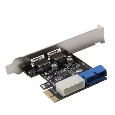 

PCI-E to USB 30 Expansion Card 19-Pin Converter External 2 Port USB 30 Dual USB 30 interface For PC Desktop