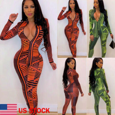 

US STOCK Women Ladies Jumpsuit Striped Women Summer Casual Long Sleeve Romper