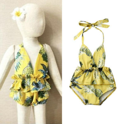 

Newborn Baby Girl Pineapple Romper Bodysuit Sunsuit Summer Outfits Clothes 0-24M