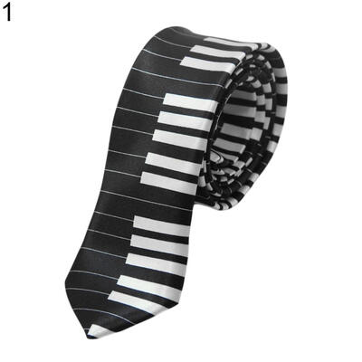 

Mens Black&White Piano Keys Necktie Slim Narrow Wedding Party Tie Gift