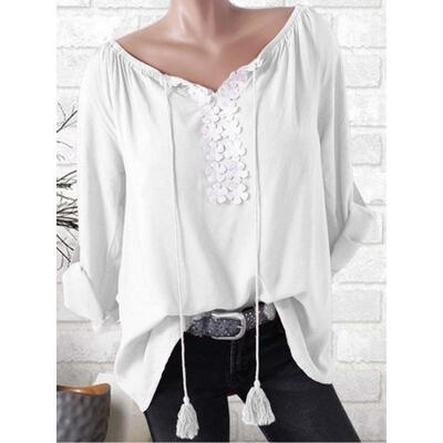 

Womens Long Sleeve Loose Blouse Casual Shirt Chiffon Tops T-Shirt