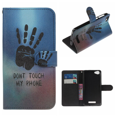 

MOONCASE Wiko Lenny3 Max Painted Pattern Leather Case - Black Palm