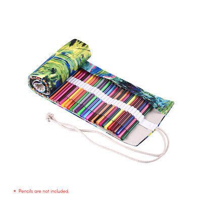 

Canvas Pencil Roll Pouch Case Bag Wrap Holder Storage 72 Holes for Artist