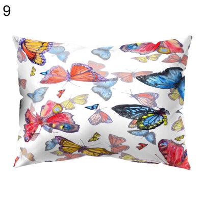 

Colorful Butterfly Rectangle Throw Pillow Case Cushion Cover Home Car Decor
