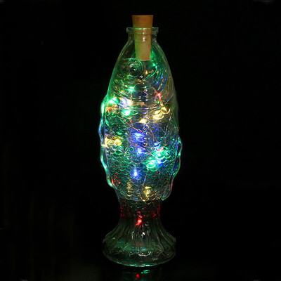 

Gobestart Solar Wine Bottle Cork Shaped String Light 8 LED Night Fairy Light Lamp MR