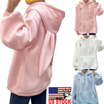 

Women Cute Rabbit Cartoon Ear Girl Long Sleeve Sweatshirt Hooded Coat Top Blouse