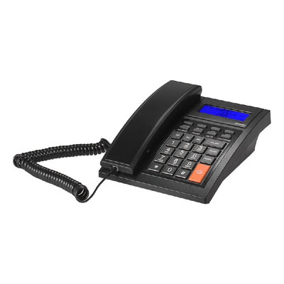 

Corded Phone Desktop Fixed Landline Telephone with Adjustable LCD Display Mute Pause Hold Flash Redial Hands Free Functions f